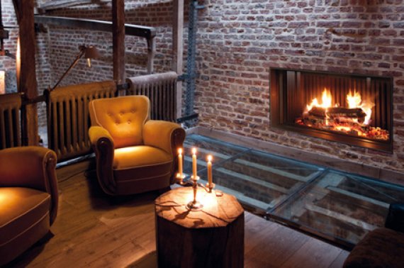 cheminee insert porte escamotable